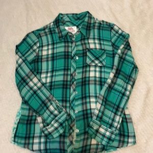 Justice Long Sleeve plaid shirt
